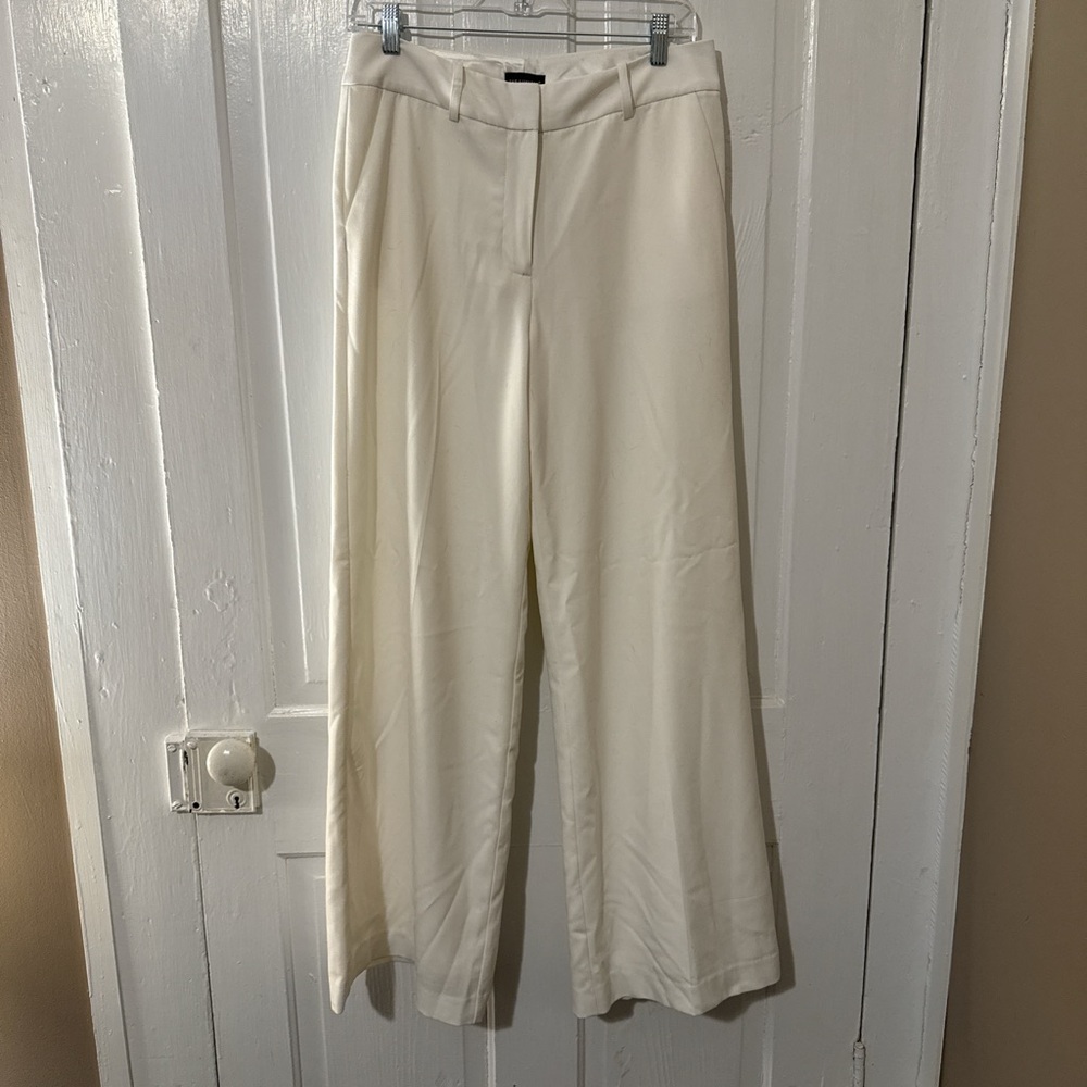 Cream Wide-Leg Women's Trousers